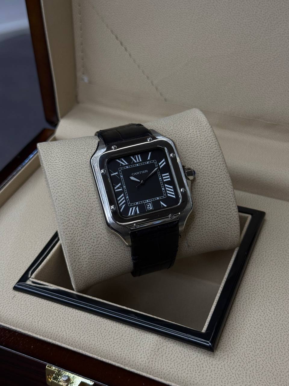 ساعت مردانه کارتیه دی سانتوس Cartier مدل Santos De Cartier چرمی