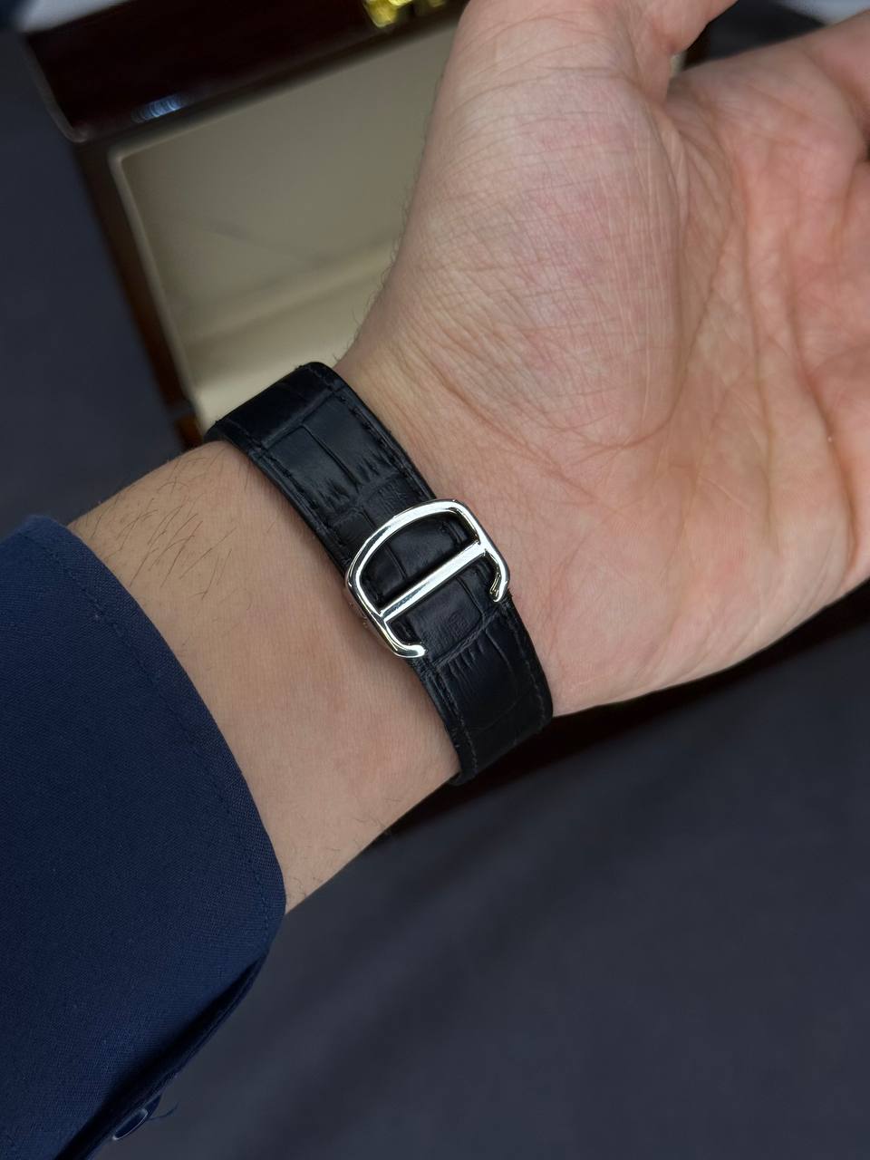 ساعت مردانه کارتیه دی سانتوس Cartier مدل Santos De Cartier چرمی - تصویر 4
