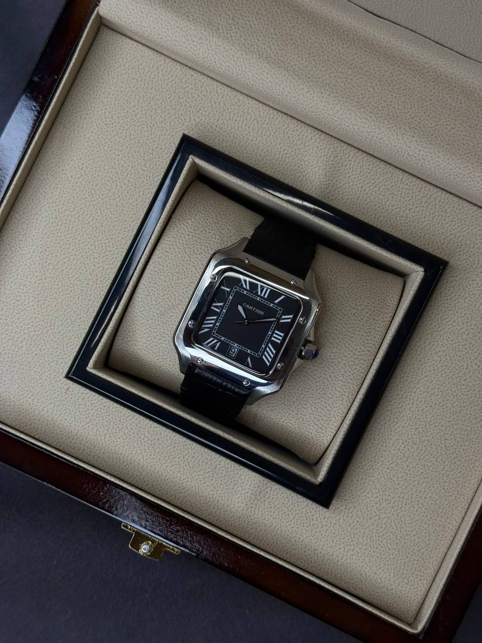 ساعت مردانه کارتیه دی سانتوس Cartier مدل Santos De Cartier چرمی - تصویر 2