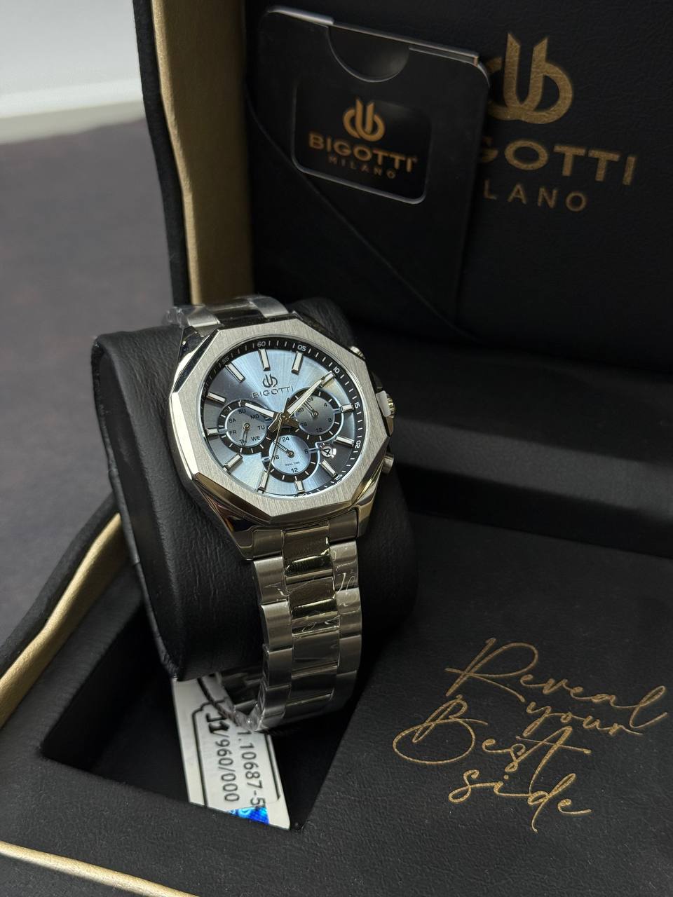 ساعت مچی مردانه بیگوتی BG.1.10687-2 آبی آسمانی کرونوگراف سه موتور فعال