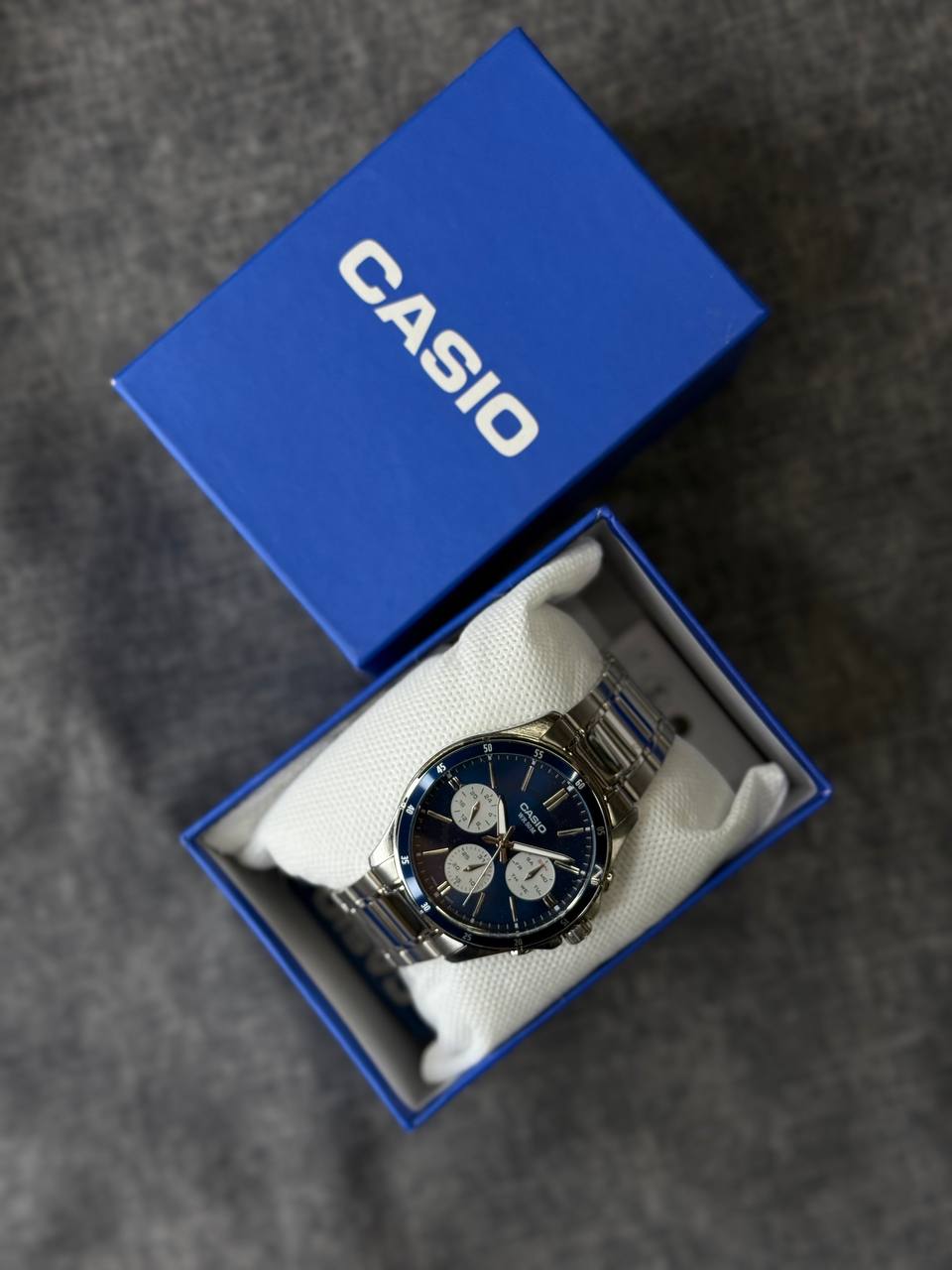 ساعت کاسیو مردانه مدل MTP-1374D-2A3VDF سورمه ای سه موتور فعال - تصویر 2