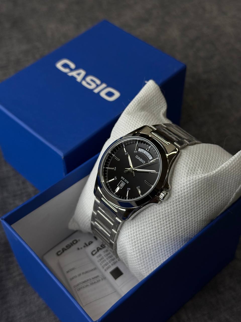 ساعت مردانه کاسیو مدل CASIO MTP-1370D-1A1 | کلاسیک استیل | صفحه مشکی