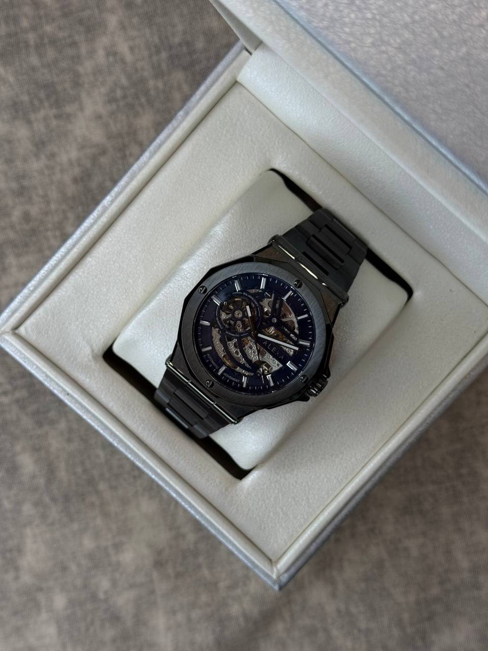 ساعت مچی مردانه الکسا مدل A2002 اتوماتیک فول مشکی - تصویر 2